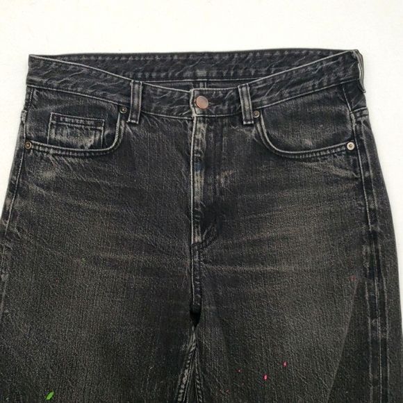 COS Paint Splattered Jeans Women's Size 29 Washed Black High Rise Straight Leg - Picture 2 of 15